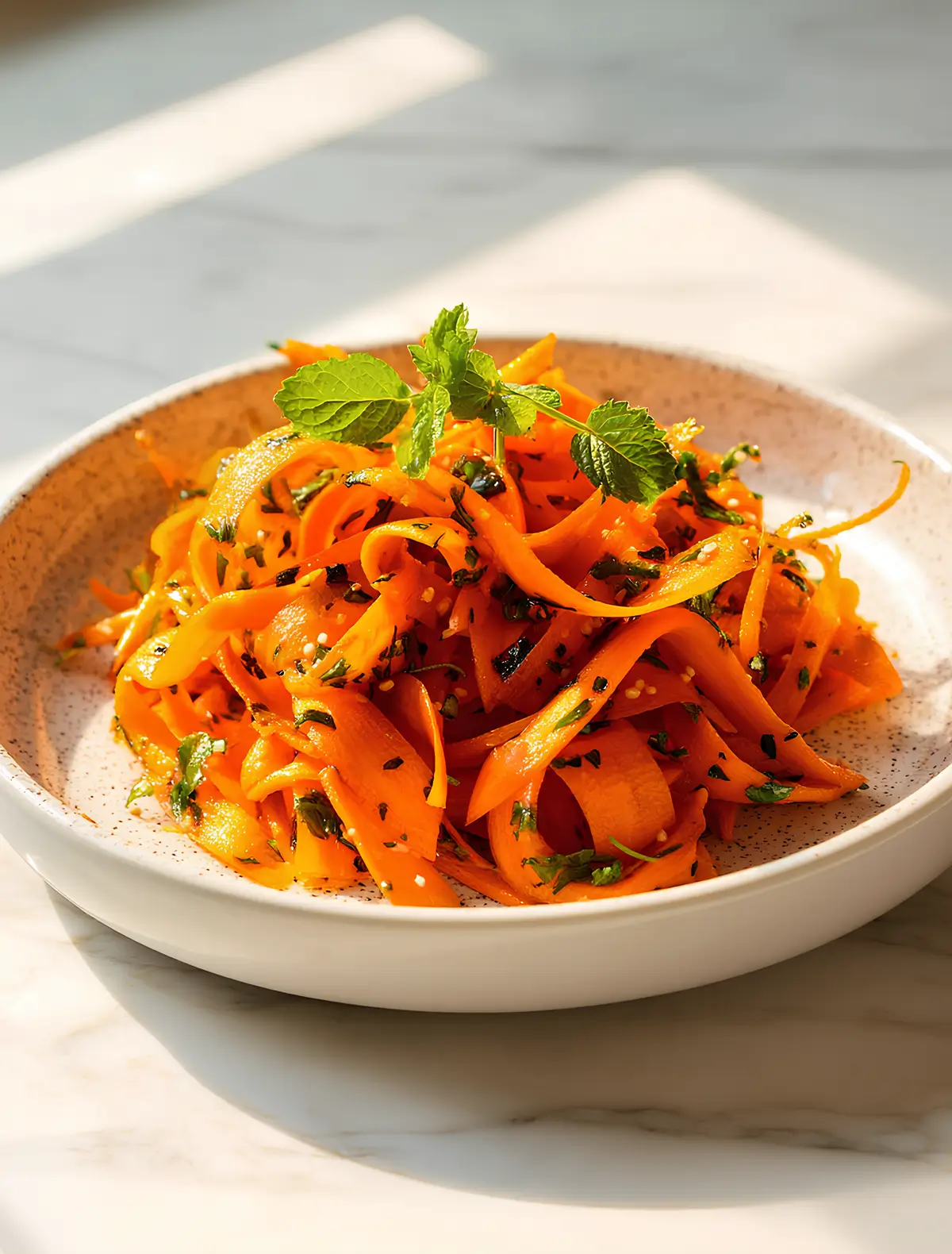 Crunchy and Refreshing Raw Carrot Salad Gluten-Free, Vegan