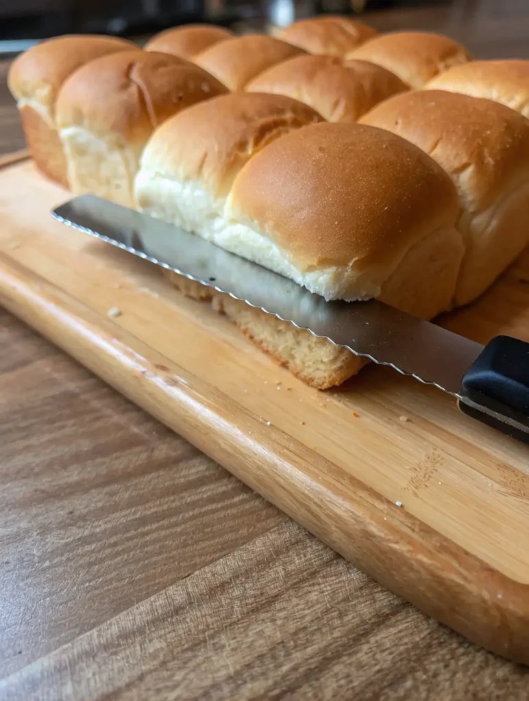 The dinner rolls lengthwise is in the process of being shaped and prepared them open