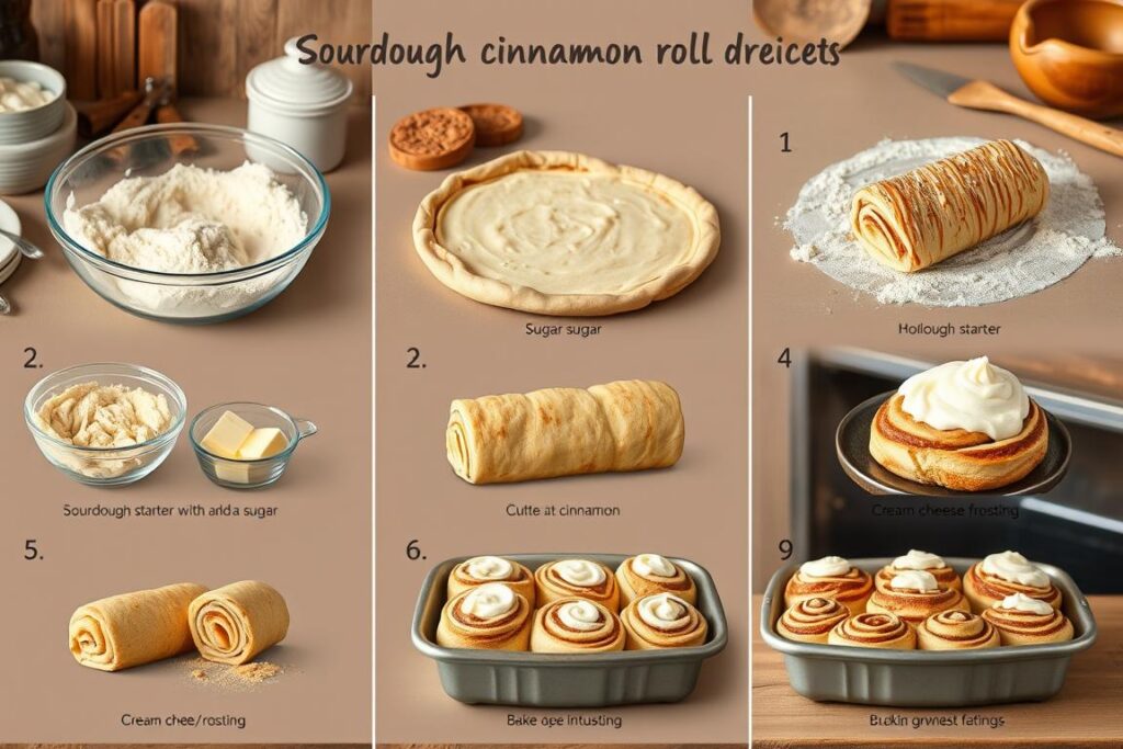 Sourdough cinnamon roll recipe steps