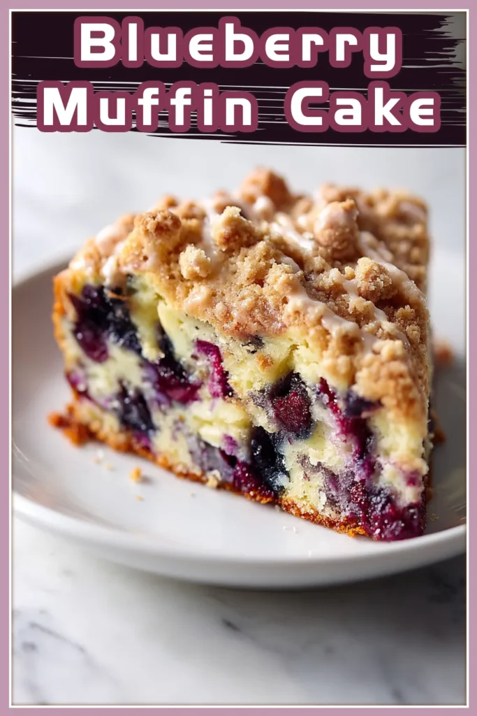 Blueberry Muffin Cake with Cinnamon Crumb & Vanilla Glaze