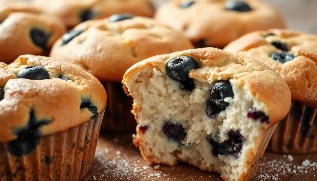 blueberry sourdough muffins