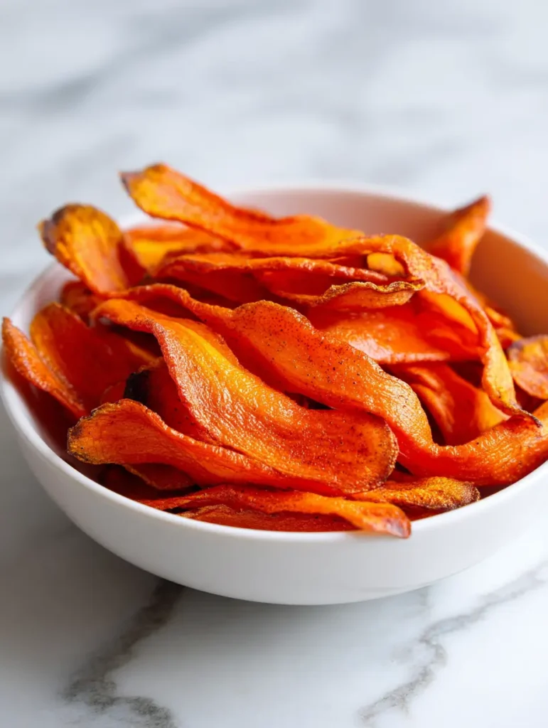 Perfectly Crispy Baked Carrot Chips