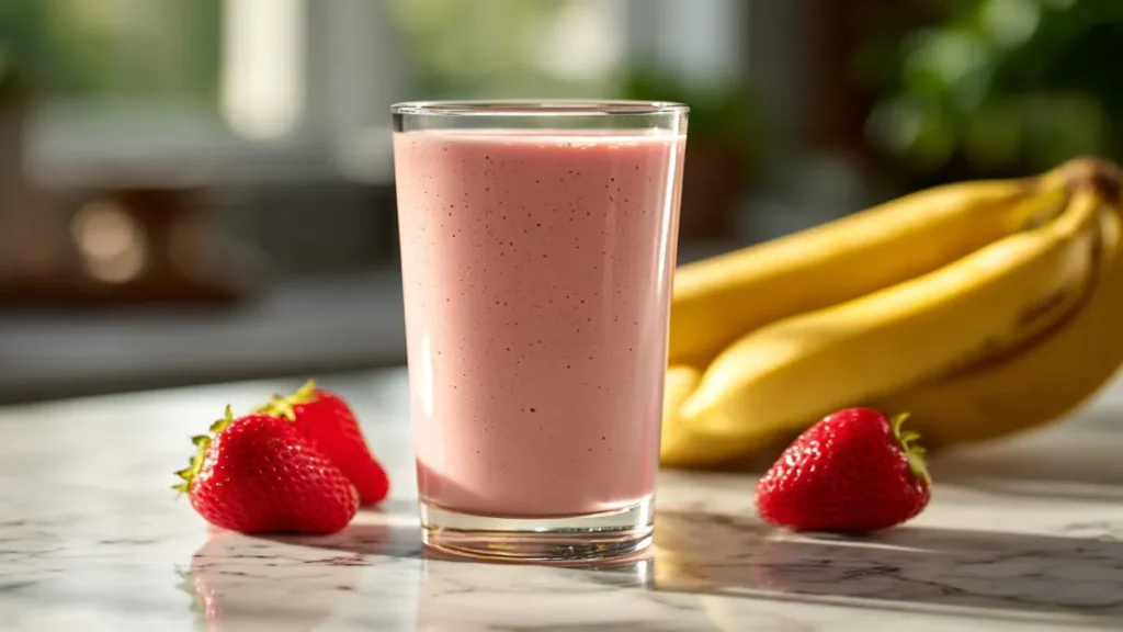 Easy Strawberry Banana Milkshake Recipe