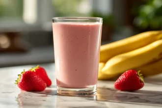 Easy Strawberry Banana Milkshake Recipe