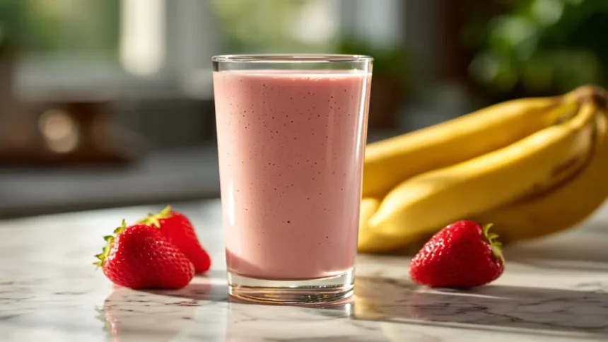 Easy Strawberry Banana Milkshake Recipe